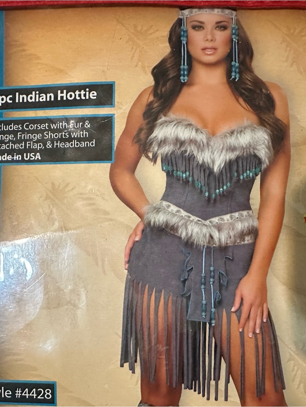 Roma 3pc Indian Hottie Native American Halloween Costume View 2